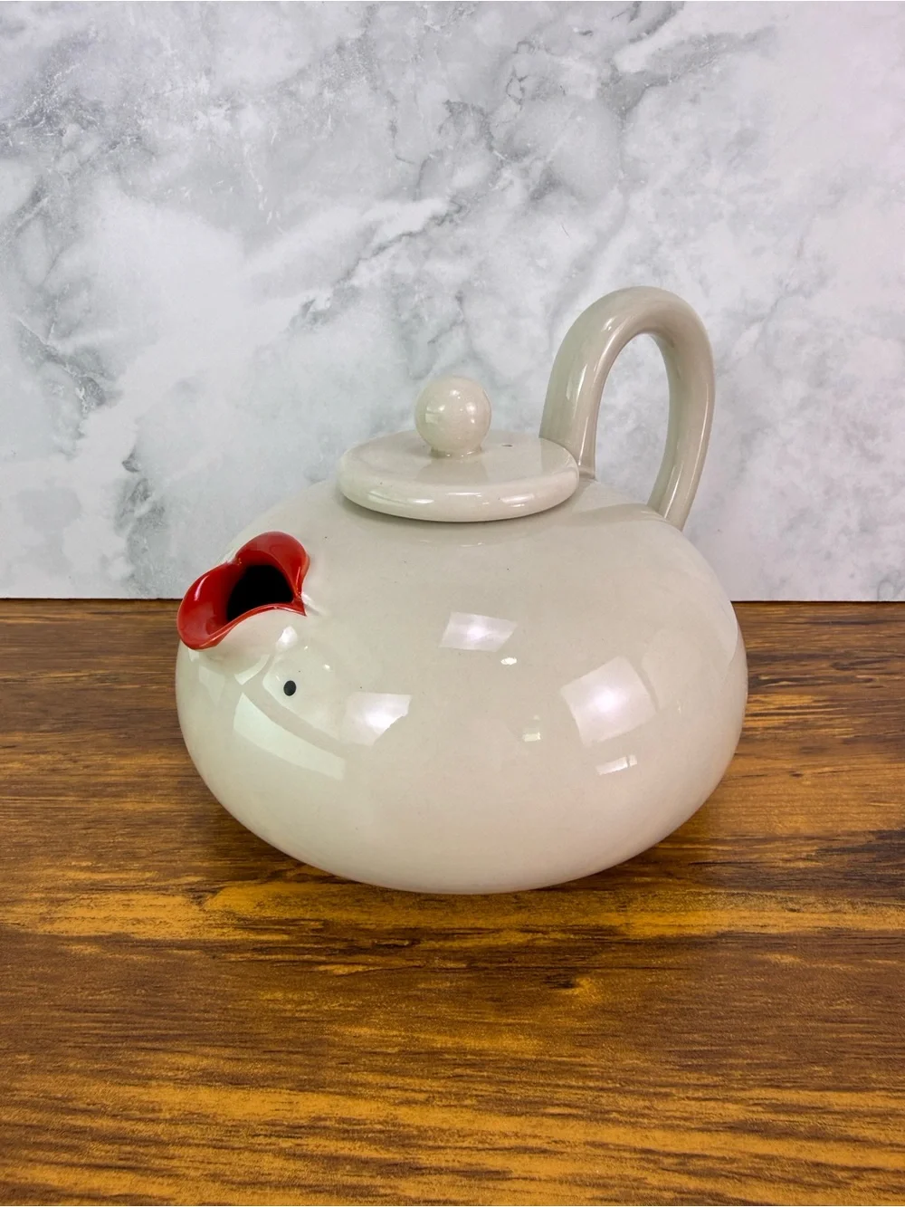 Fitz & Floyd Lip Service Teapot 1978 Marilyn Monroe Red Lips Pop Art Vintage